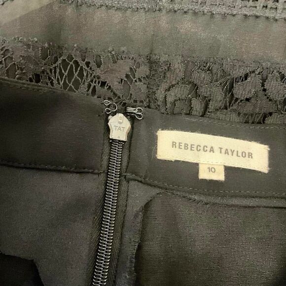 Rebecca Taylor Women's Size 10 Black Lace Tiered Mini Skirt Evening Night Out - Picture 7 of 8